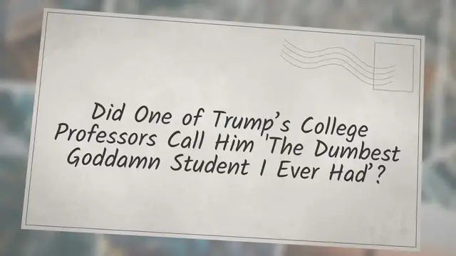 Video thumbnail for Did One of Trump’s College Professors Call Him ‘the Dumbest Goddamn Student I Ever Had’?