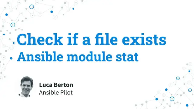 Video thumbnail for Check if a file exists - Ansible module stat