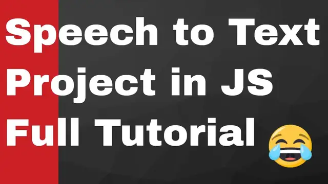 Video thumbnail for Build Speech to Text App in Javascript Using Web Speech Recognition API | Javascript Project