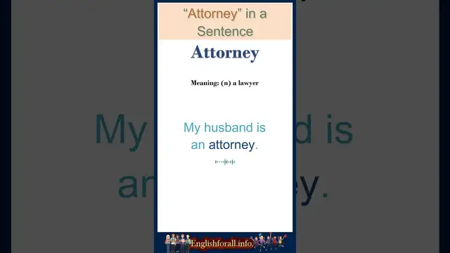 Video thumbnail for Attorney meaning | Attorney in a Sentence | Most common words in English #shorts