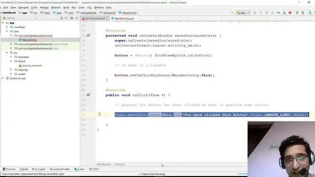 Video thumbnail for Android Live App Creation Part - 1 Hello World App