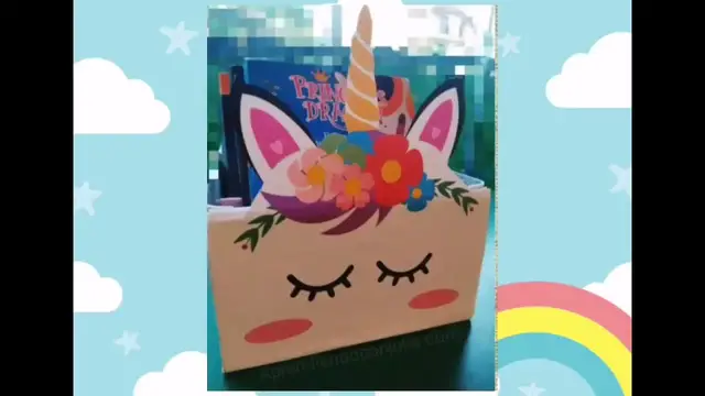 'Video thumbnail for Organizador de libros Unicornio. Manualidades para niños'