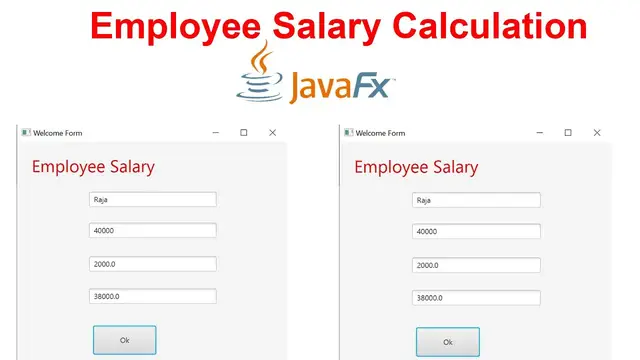 Video thumbnail for Employee Salary Calculation using JavaFx