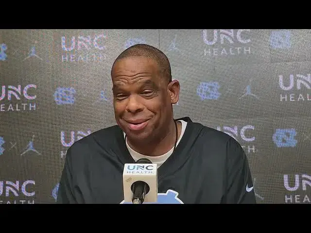 'Video thumbnail for #UNC coach Hubert Davis press conference ahead of Friday's exhibition game against BYU'
