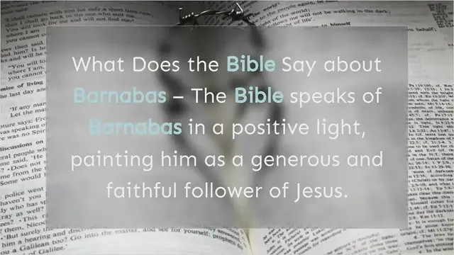 Video thumbnail for What Does the Bible say about Barnabas