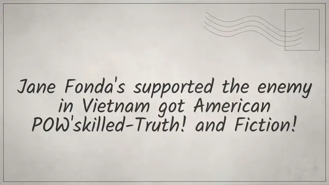 Video thumbnail for Jane Fonda's supported the enemy in Vietnam got American POW'skilled-Truth! and Fiction!