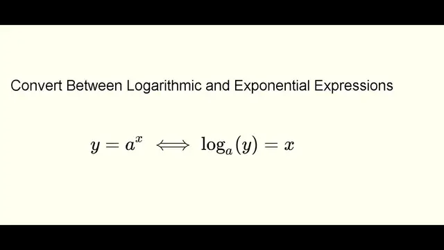 Video thumbnail for Convert Exponential and Logarithmic Expressions