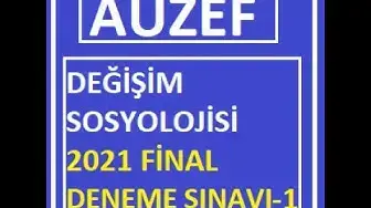 Video thumbnail for Değişim Sosyolojisi 2021 Final Deneme Sınavı -1