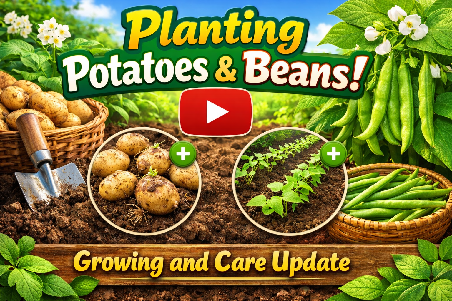 Video thumbnail for Planting Potatoes and Beans | Growing and Care Update