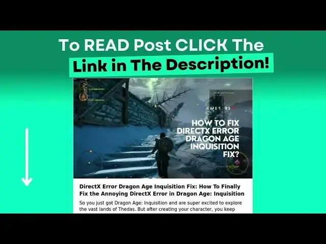 Video thumbnail for DirectX Error Dragon Age Inquisition Fix: How To Finally Fix the Annoying DirectX Error