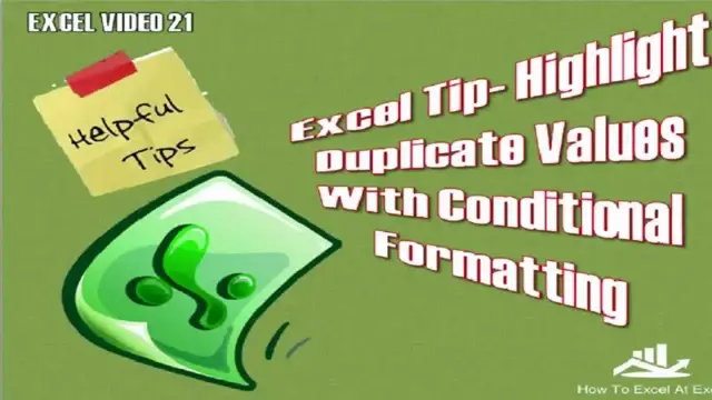 Video thumbnail for Excel Tip Highlight Duplicate Values With Conditional Formatting