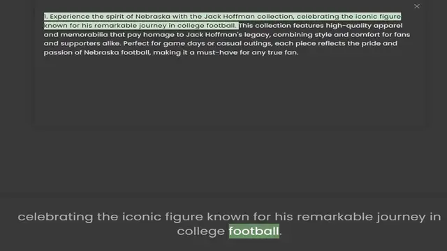Video thumbnail for known for his remarkable journey in college football. This collection features high-quality apparel and memorabilia that pay homage to Jack Hoffman's legacy, combining style and comfort for fans and supporters alike. Perfect for game days