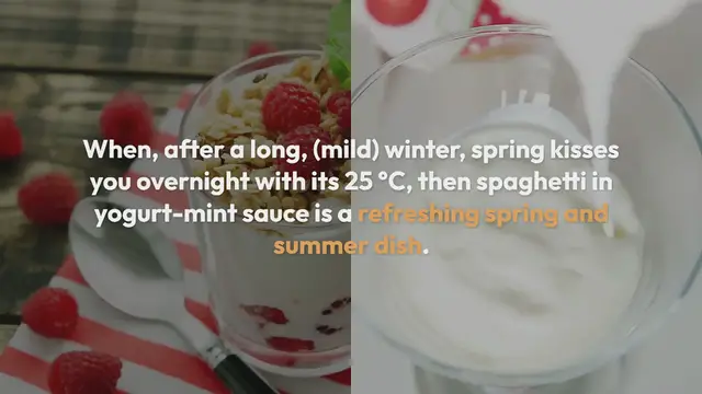 Video thumbnail for Spaghetti in yoghurt-mint sauce