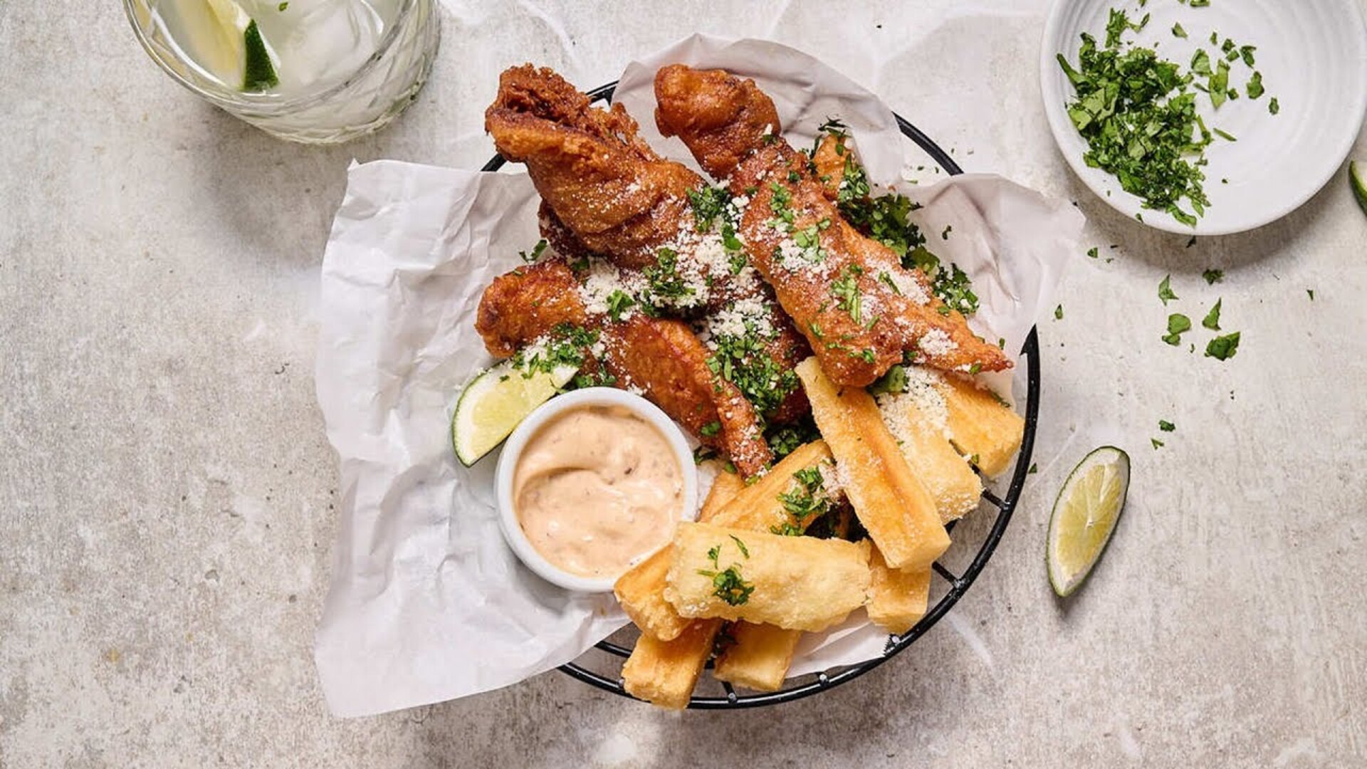 Video thumbnail for Beer-Battered Fish And Yuca Chips Recipe