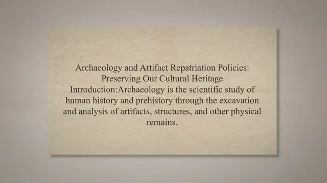 'Video thumbnail for Archaeology and artifact repatriation policies'