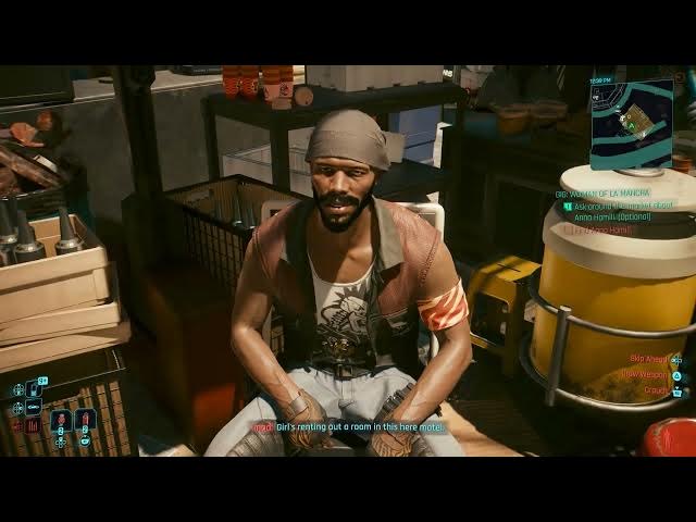 Video thumbnail for Cyberpunk 2077 - Gig: Woman of La Mancha: Ask Around The Market | Confront Anna Hamill | PS5 Pro