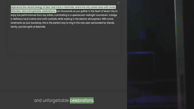Video thumbnail for festivities, and unforgettable celebrations. Join thousands as you gather in the heart of Music City to enjoy live performances from top artists, culminating in a spectacular midnight countdown. Indulge in delicious local cuisine and craf