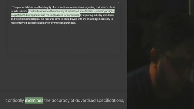 'Video thumbnail for 1. This product delves into the integrity of ammunition manufacturers regarding their claims about muzzle velocity. It critically examines the accuracy of advertised specifications, providing insights into potential discrepancies and the'