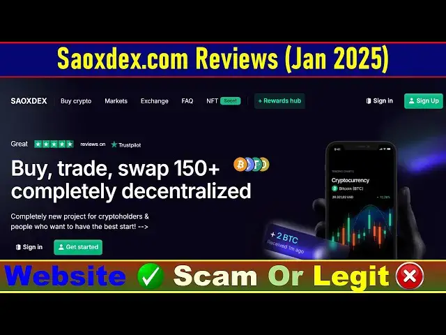 Video thumbnail for Saoxdex.com Review (Jan 2025) : Is This Crypto Platform a Scam or Legit?