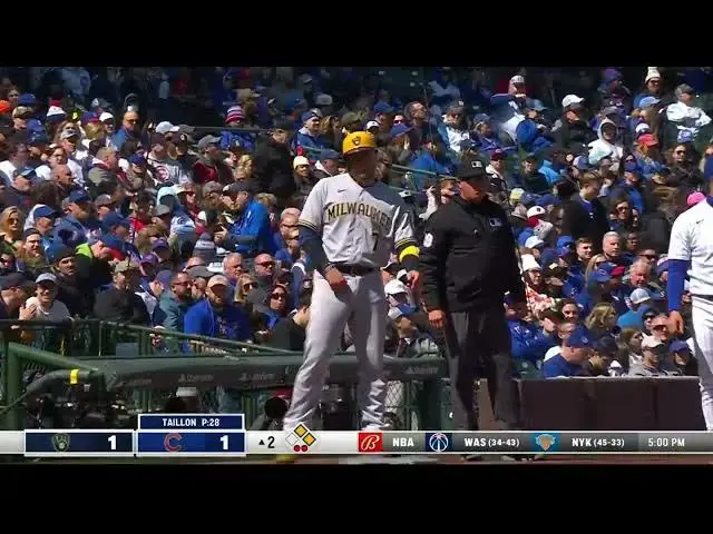 'Video thumbnail for Brice Turang CRANKS a RBI Double, Scoring Rowdy Tellez! | Milwaukee Brewers | 4/2/2023'