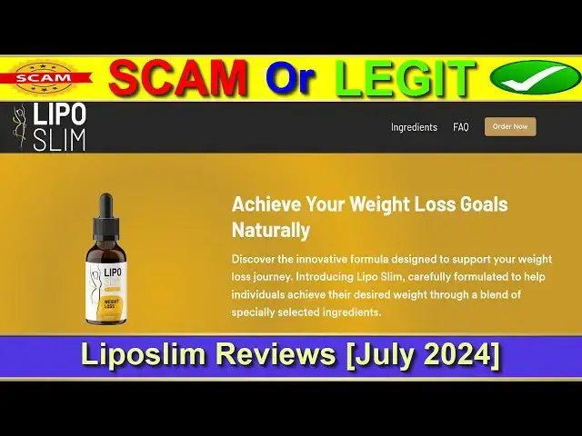 Video thumbnail for Liposlim Reviews (July 2024) - Is Lipo Slim A Scam Or Legit Product? Find Out! | Product Review