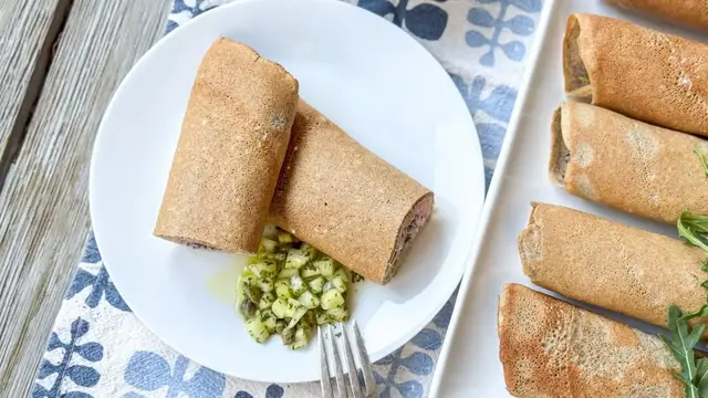 'Video thumbnail for Our Buckwheat Crepes Redefine Brunch With Salmon And Homemade Crème Fraîche'