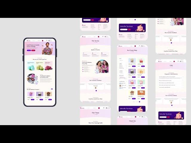 Video thumbnail for icecream shop figma template | free Figma Template #uibarn | Best Free Template
