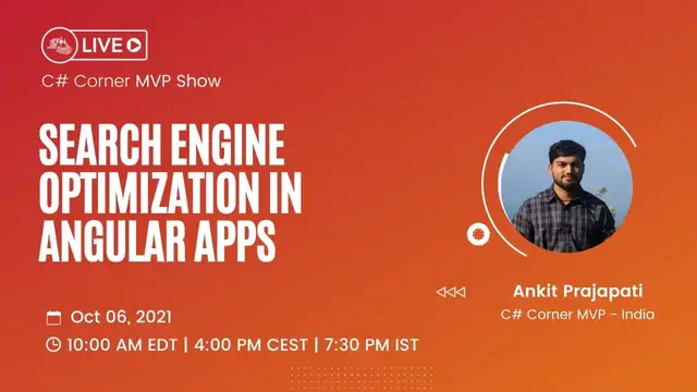 'Video thumbnail for Search Engine Optimization in Angular Apps - MVP Show ft. Ankit Prajapati'