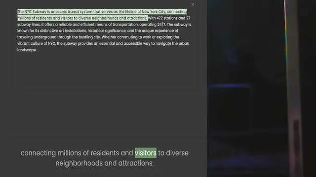 Video thumbnail for millions of residents and visitors to diverse neighborhoods and attractions. With 472 stations and 27 subway lines, it offers a reliable and efficient means of transportation, operating 247. The subway is known for its distinctive art ins