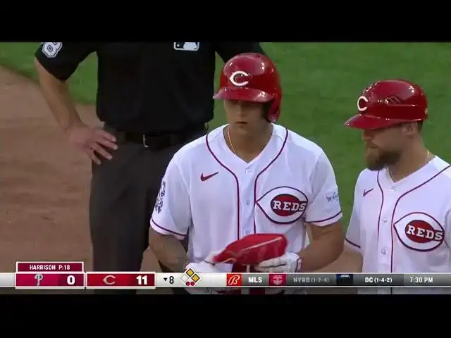 'Video thumbnail for Nick Senzel KNOCKS a RBI Single! | Cincinnati Reds | 4/15/2023'