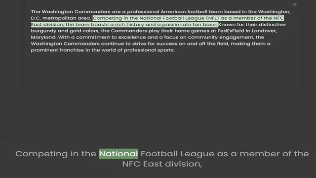 Video thumbnail for The Washington Commanders are a professional American football team based in the Washington, D.C. metropolitan area. Competing in the National Football League (NFL) as a member of the NFC East division, the team boasts a rich history and