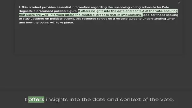 Video thumbnail for Hegseth, a prominent political figure. It offers insights into the date and context of the vote, ensuring that users are well-informed about the electoral process and its implications. Ideal for those seeking to stay updated on political
