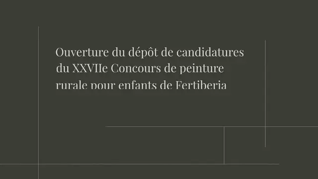 Video thumbnail for Ouverture du dépôt de candidatures du XXVIIe Concours de peinture rurale pour enfants de Fertiberia