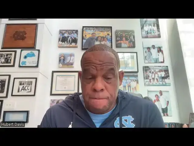Video thumbnail for #UNC coach Hubert Davis at weekly ACC Zoom coaches press conference ahead of game at Stanford