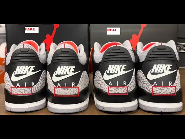 Video thumbnail for How to quickly identify the Fake Air Jordan 3 Black Cement