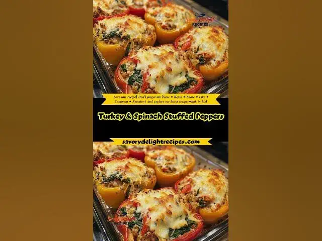 'Video thumbnail for Turkey & Spinach Stuffed Peppers'