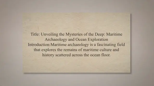 'Video thumbnail for Maritime archaeology and ocean exploration'