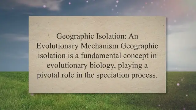 Video thumbnail for Geographic isolation