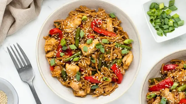 'Video thumbnail for Hoisin Ginger Noodles Recipe'