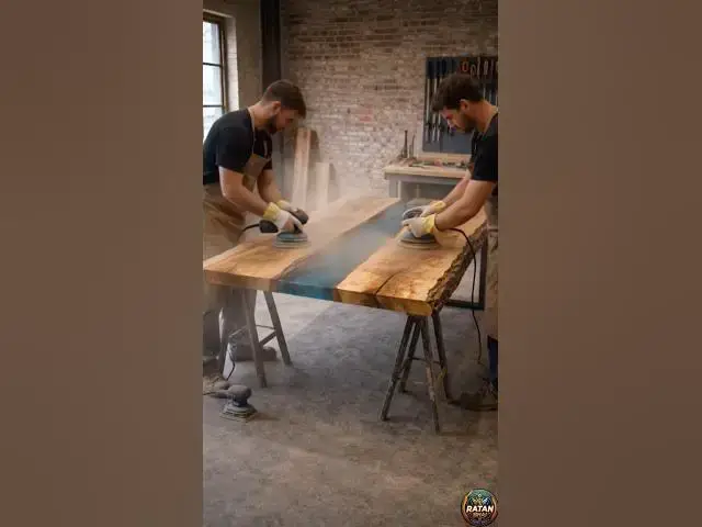 Video thumbnail for Raw Wood to Luxury Epoxy River Table 😍 | Full Transformation Process 🔥