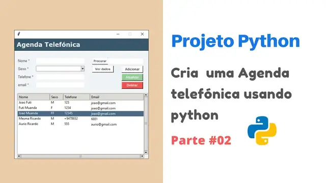 Video thumbnail for Como criar uma agenda telefônica usando python | parte #02