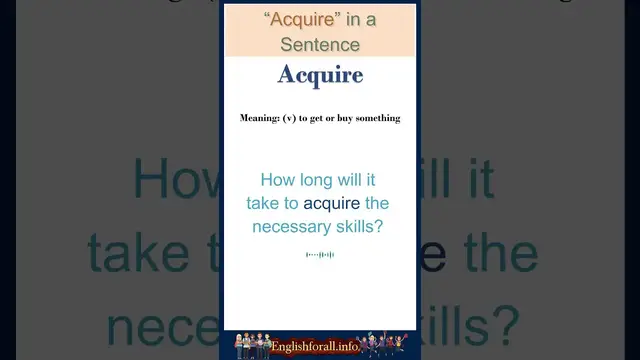 Video thumbnail for Acquire meaning | Acquire in a Sentence | Most common words in English #shorts