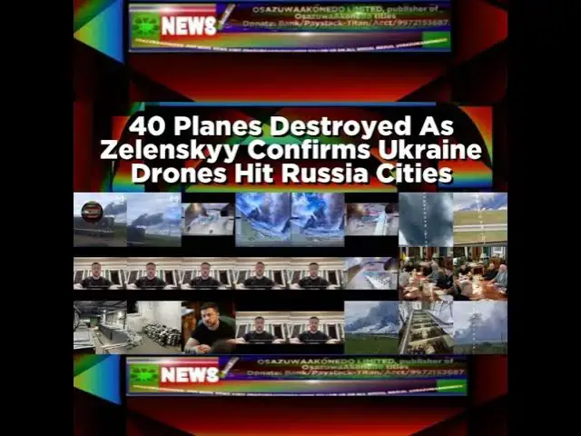 Video thumbnail for 40 Planes Destroyed As Zelenskyy Confirms Ukraine Drones Hit Russia Cities