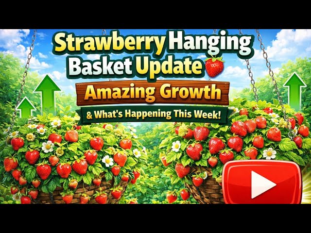Video thumbnail for Strawberry Hanging Basket Update 🍓 Amazing Growth & What’s Happening This Week!
