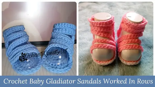 Video thumbnail for How to Crochet Easy Baby Gladiator Sandals Worked In Rows | Toyslab Creations