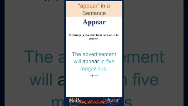 Video thumbnail for Appear Meaning | Appear in a Sentence | Most common words in English #shorts