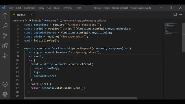 Video thumbnail for Node.js Stripe Payment Firebase Admin Cloud Functions Webhook Example to Save User Info in Database