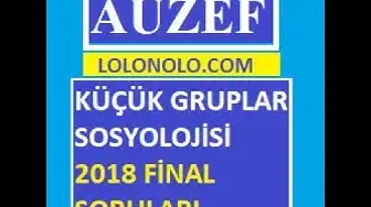 Video thumbnail for Küçük Gruplar Sosyolojisi 2018 Final Soruları