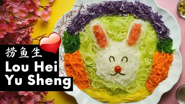 'Video thumbnail for How To Lou Hei Yu Sheng For Chinese New Year 兔年捞鱼生'
