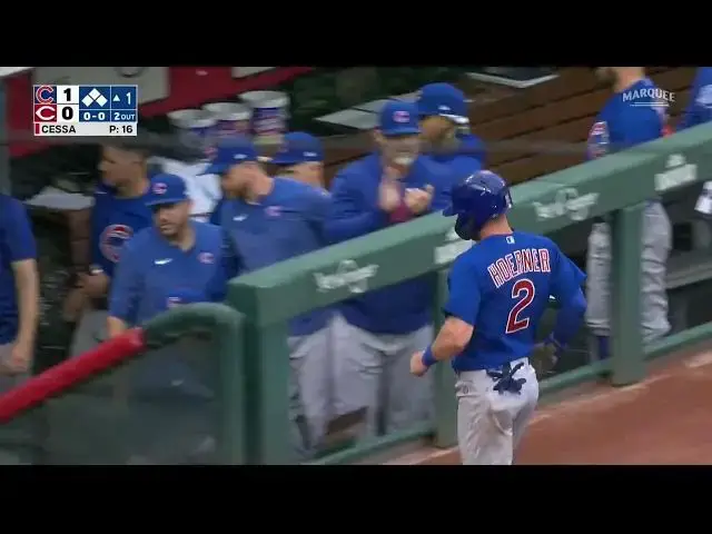 'Video thumbnail for Trey Mancini KNOCKS a RBI Sacrifice-Fly, Scoring Nico Hoerner! | Chicago Cubs | 4/4/2023'